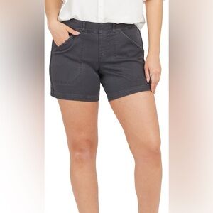 SPANX Stretch Twill Shorts Gray Size Medium